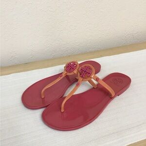 TORY BURCH MINI MILLER JELLY THONG SANDAL size 9 pink